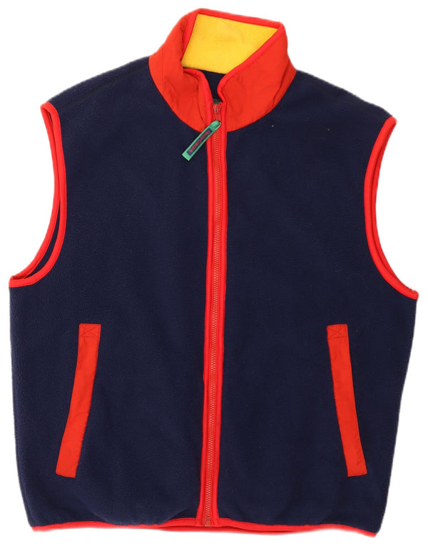Henry Cottons Chaleco polar para hombre UK 40 Large Azul marino Colorblock Poliéster