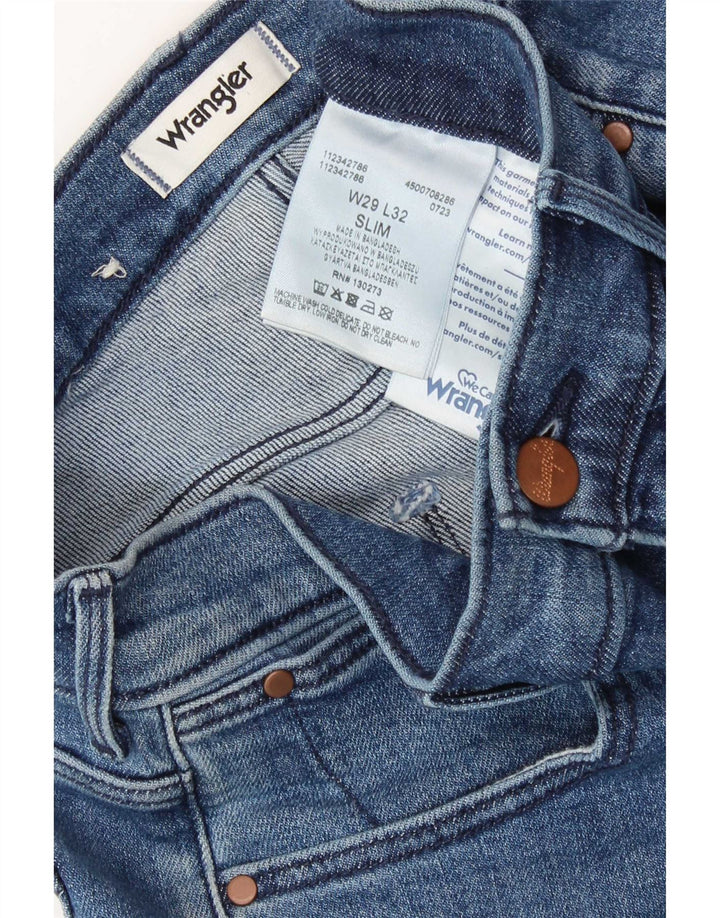 Wrangler Womens Slim Jeans W29 L32 Blue Cotton