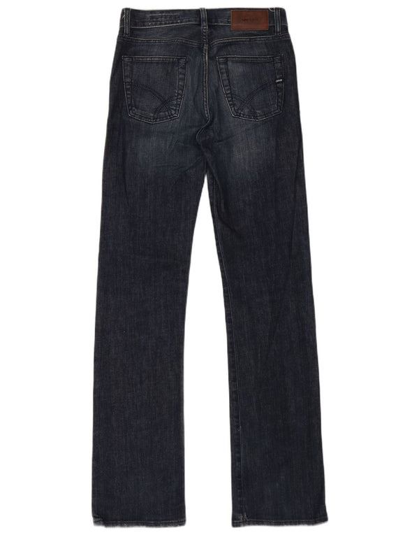 Gas Mens Bootcut Jeans W28 L34 Navy Blue Cotton