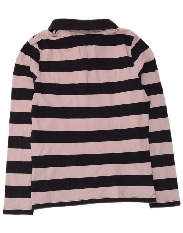 Tommy Hilfiger Polo Rugby Femme UK 12 Rayé Rose Moyen
