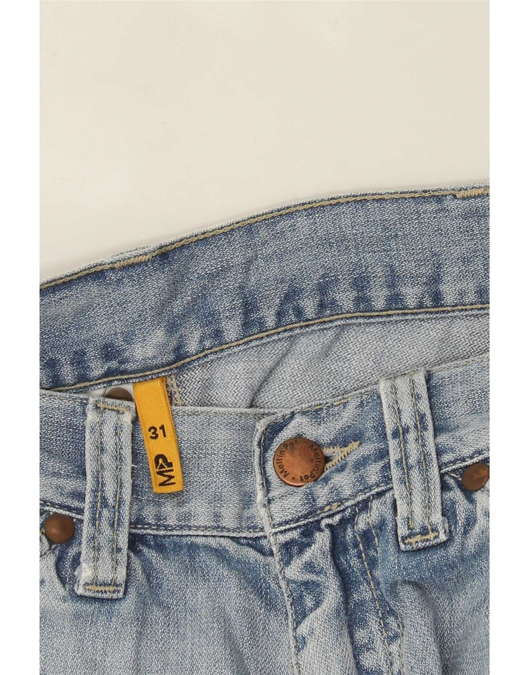 Meltin' Pot Herre Cargo Denim Shorts W31 Medium Blue