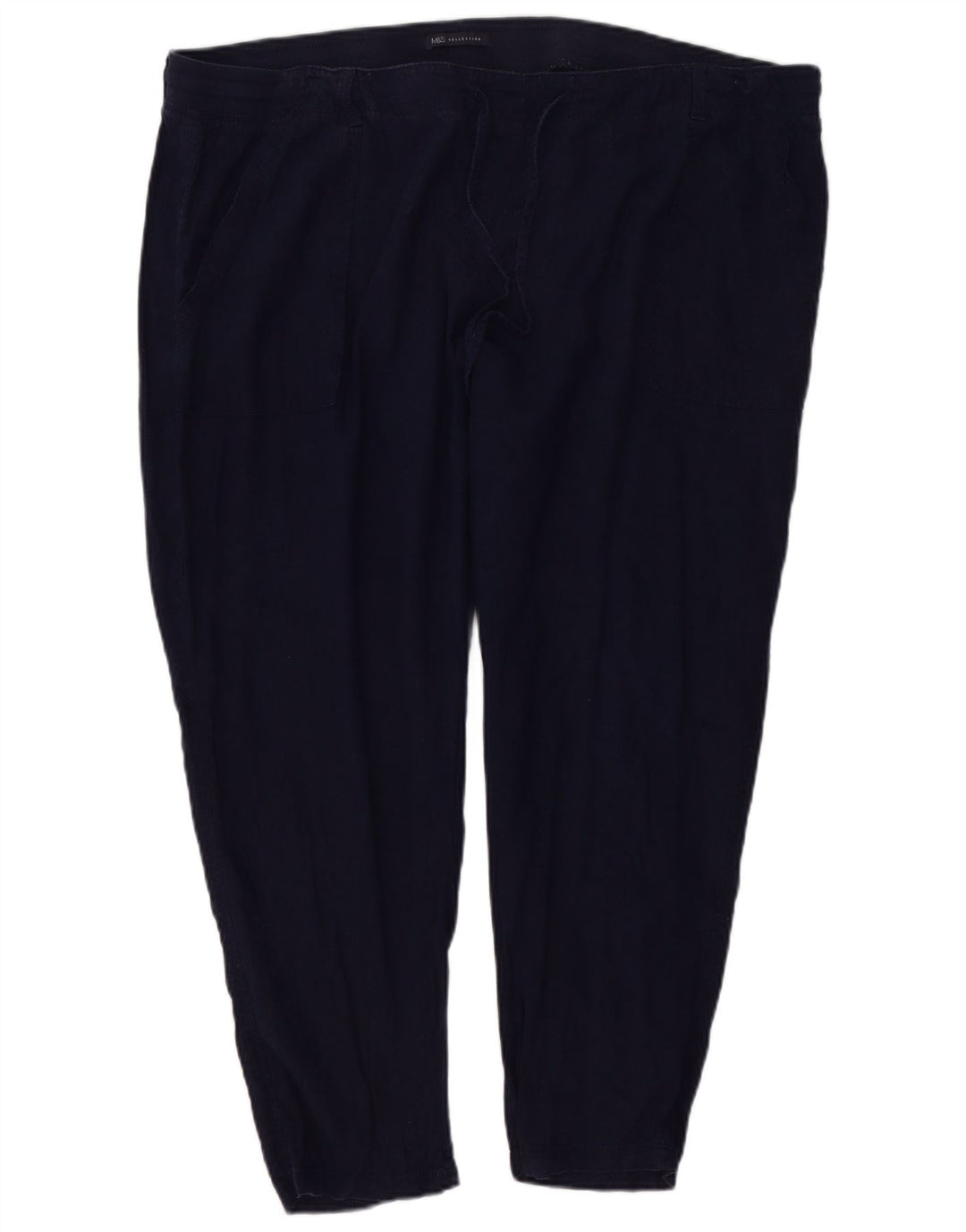 Marks & Spencer Womens Slim Chino Trousers W46 L26 Navy Blue