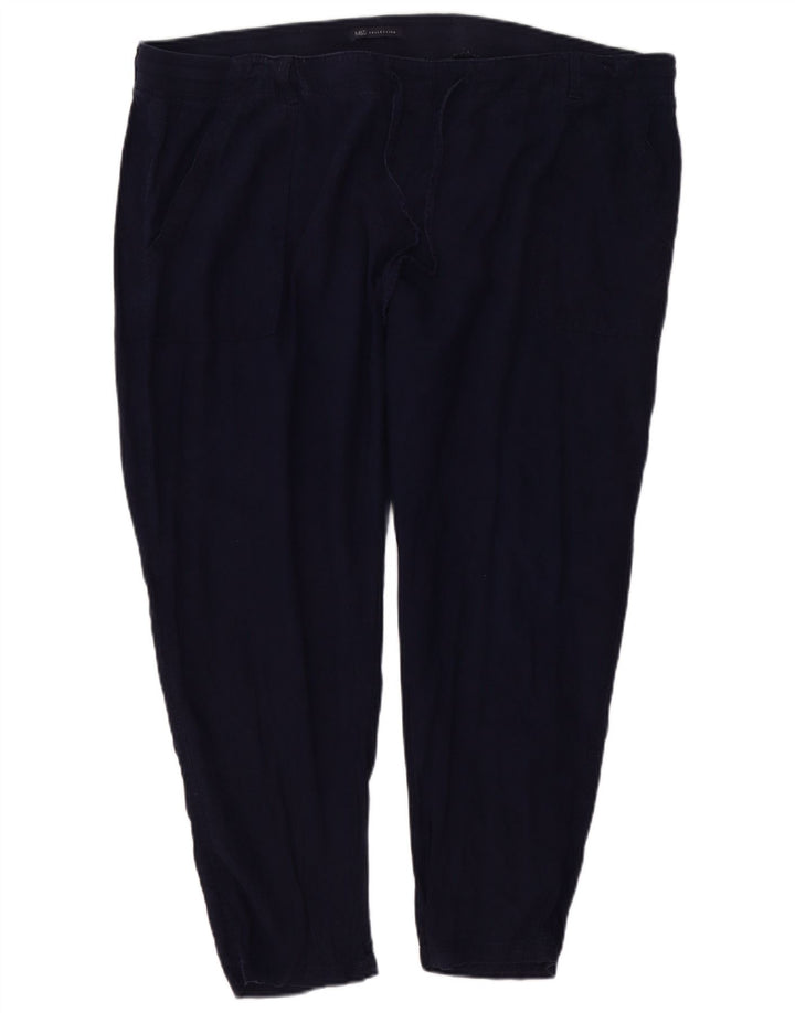 Marks & Spencer Womens Slim Chino Trousers W46 L26 Navy Blue