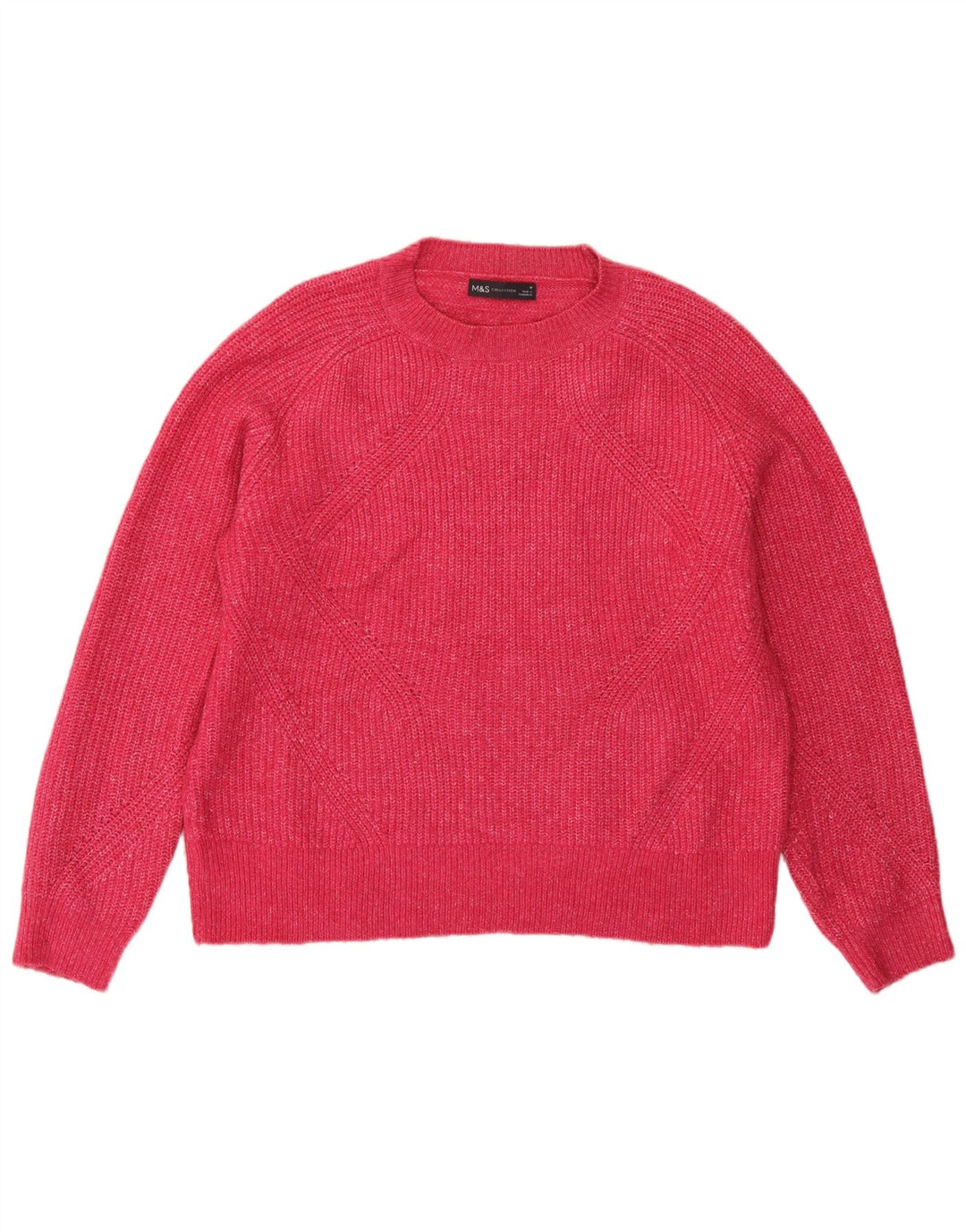 Marks & Spencer Dame sweater med rund hals DK 14 Medium Pink Flecked