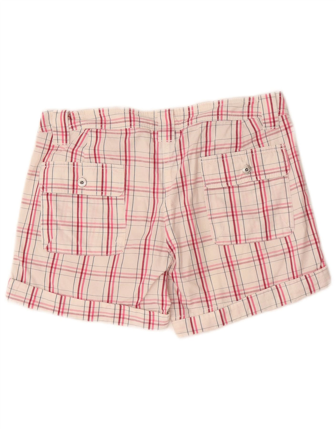 Champion Womens Chino Shorts Small W27 White Check Cotton