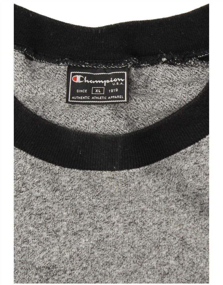 Champion Mens T-Shirt Top XL Grey Colourblock