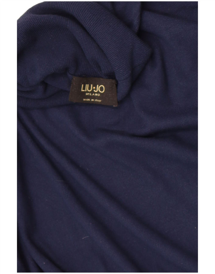 Liu Jo Womens Roll Neck Jumper Sweater UK 12 Medium Navy Blue