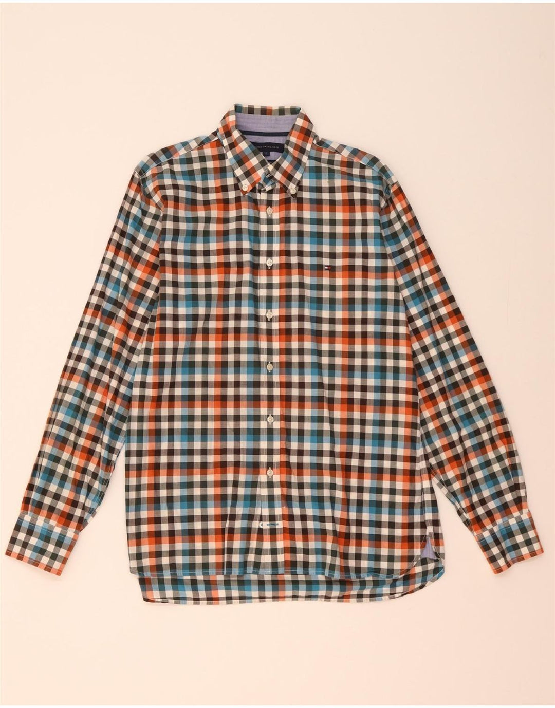 TOMMY HILFIGER Herre Custom Fit skjorte Medium flerfarvet ternet bomuld