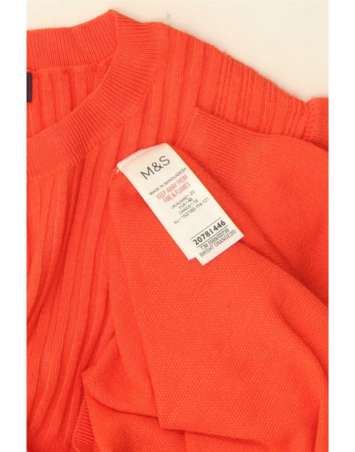 Marks & Spencer Damen Bluse Top UK 20 2XL Orange Viskose