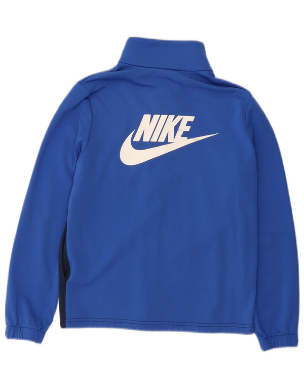Nike Boys Graphic Tracksuit Top Jacket 10-11 Years Medium Blue Colourblock