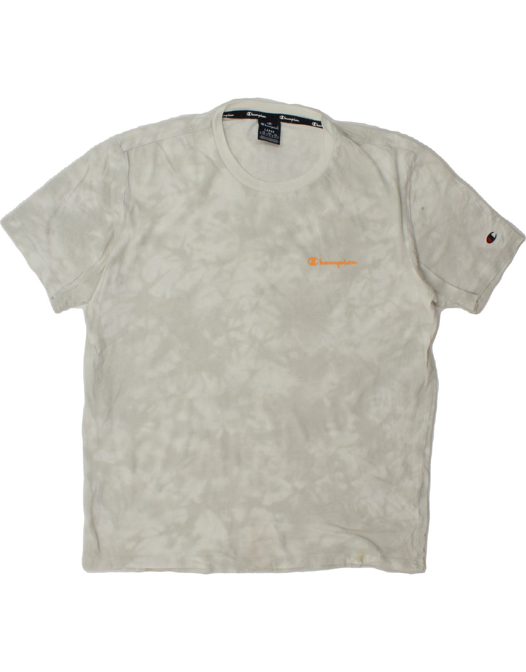 CHAMPION Mens T-Shirt Top Large Grey Tie Dye Vintage Champion and Second-Hand Champion from Messina Hembry 