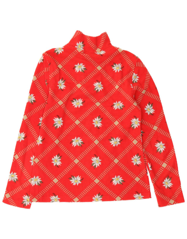 Conte of Florence Fleece Jumper med lynlås til kvinder UK 12 Medium Red Floral