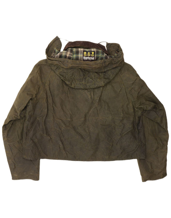 Barbour muška jakna od voštanog pamuka s kapuljačom Spey UK 40 Large kaki pamuk