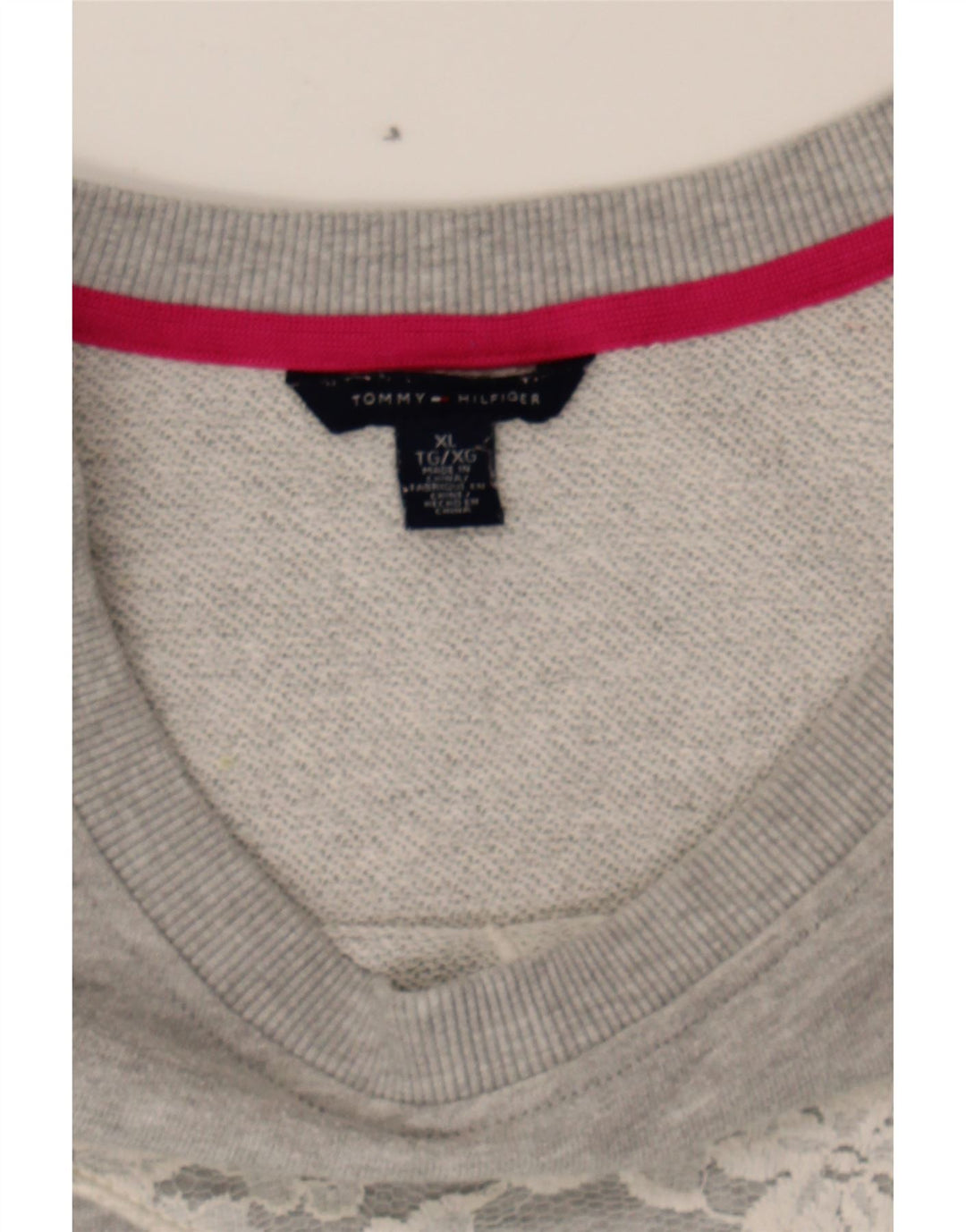 TOMMY HILFIGER Womens Sweatshirt Jumper UK 18 XL Grey Cotton Vintage Tommy Hilfiger and Second-Hand Tommy Hilfiger from Messina Hembry 