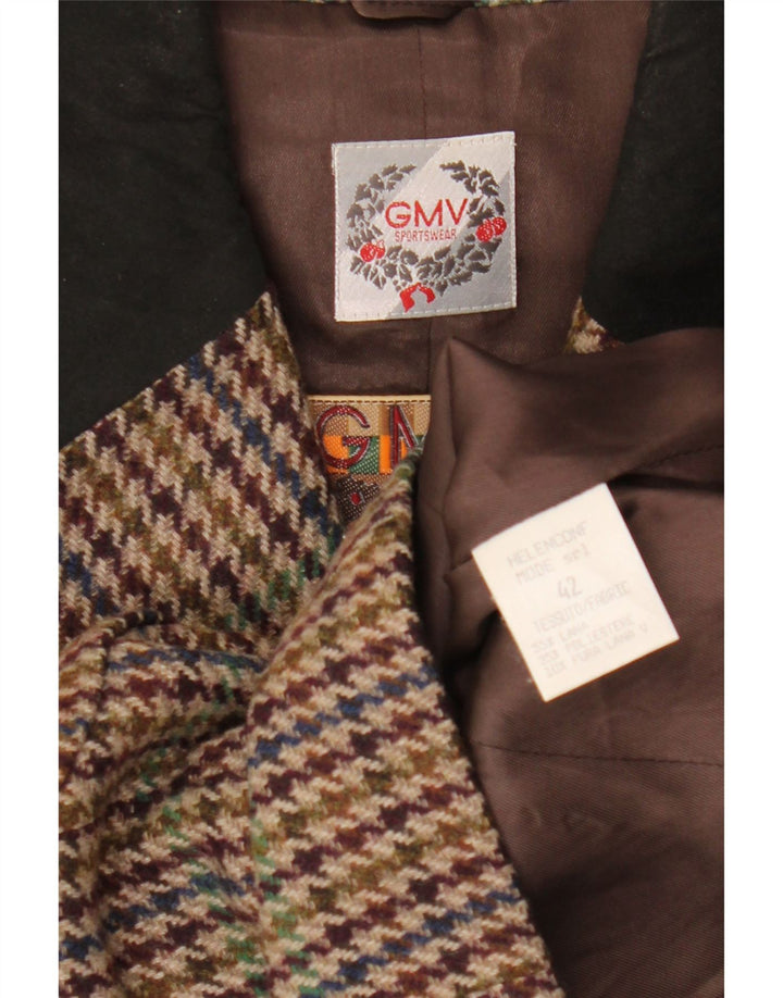 Vintage ženski kratki sako IT 42 srednje raznobojna houndstooth