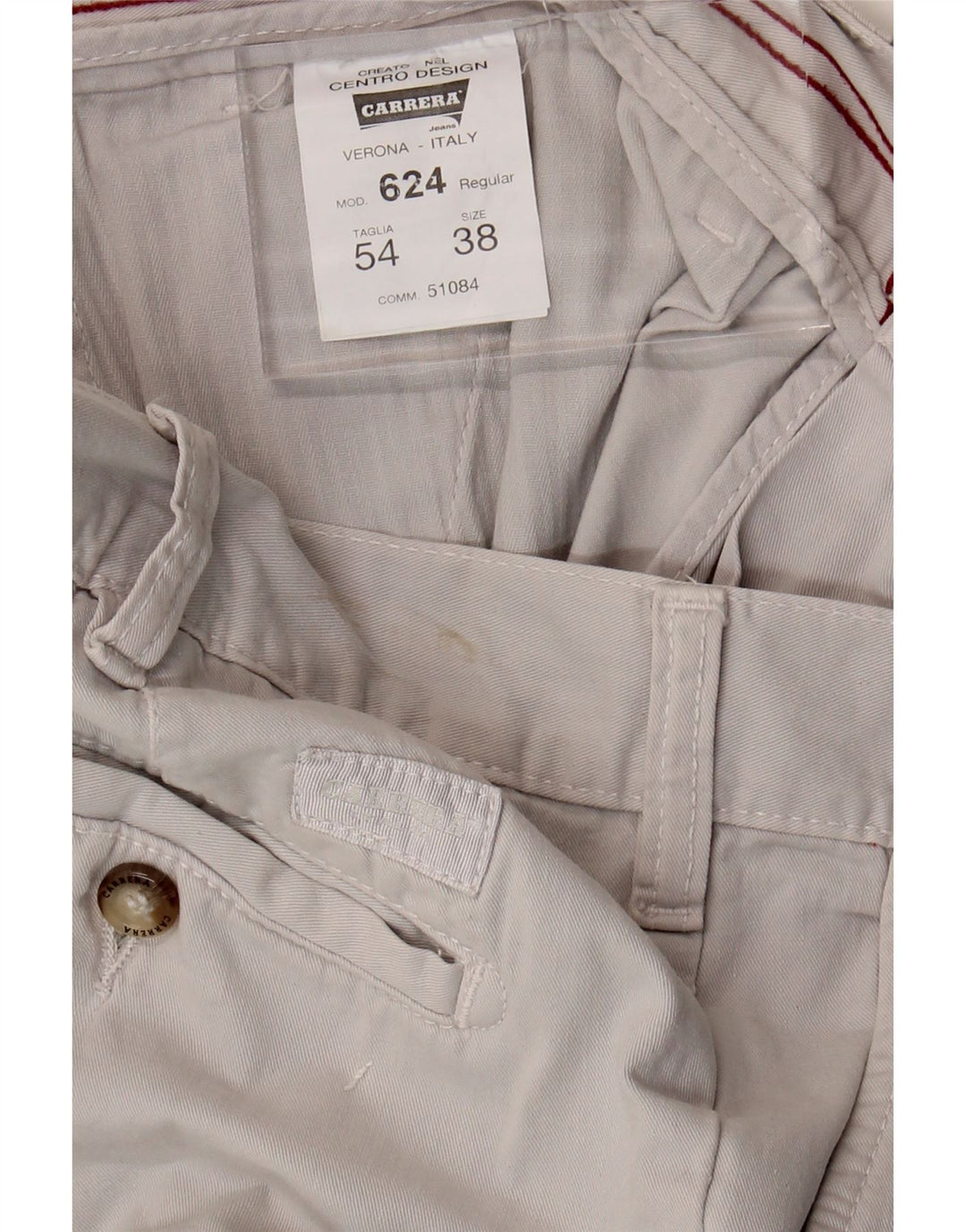 CARRERA Mens Regular Chino Trousers W38 L32 Grey Cotton Vintage Carrera and Second-Hand Carrera from Messina Hembry 