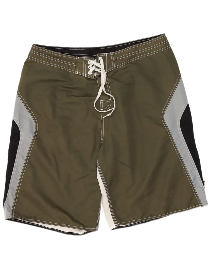 Rip Curl Mens Swimming Shorts XL  Khaki Colourblock Polyester