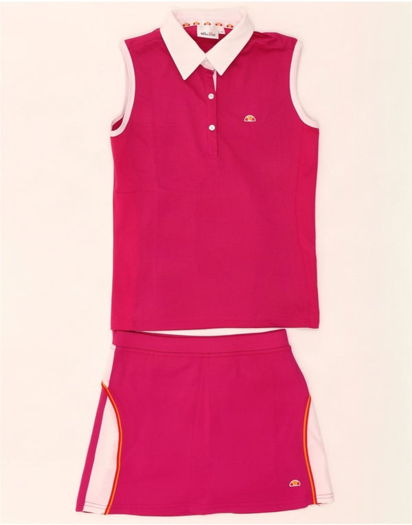 Ellesse ärmelloses 2-teiliges Set für Mädchen, 12–13 Jahre, rosafarbenes Farbblock-Polyester