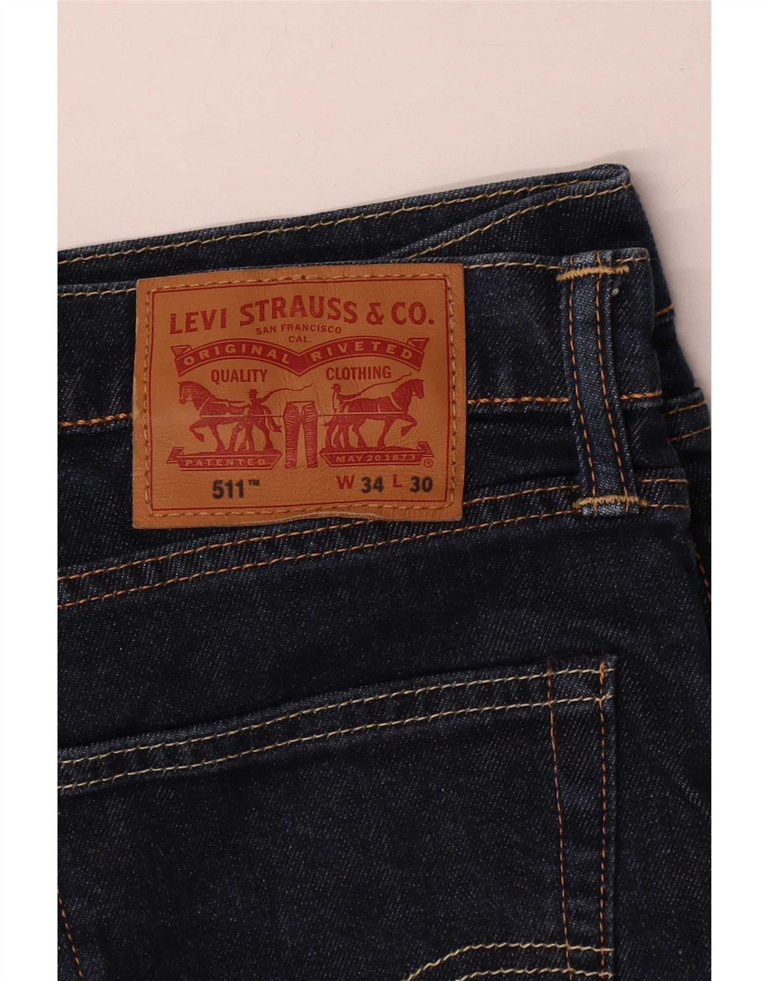 Levi's Herre 511 Slim Jeans W34 L30 Marineblå Bomuld