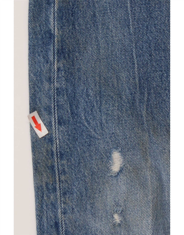 Levi's Dame 501 Distressed Straight Jeans W28 L32 Blå Bomuld