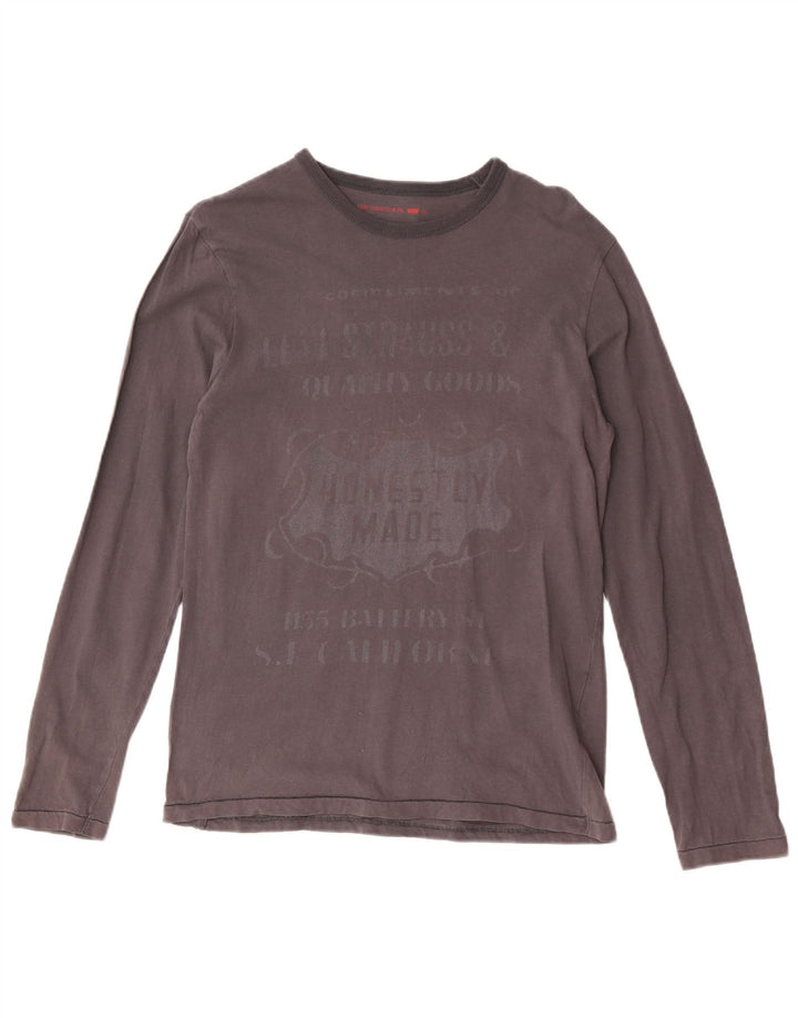 Levi's Mens Graphic Top Long Sleeve Small Grey Cotton