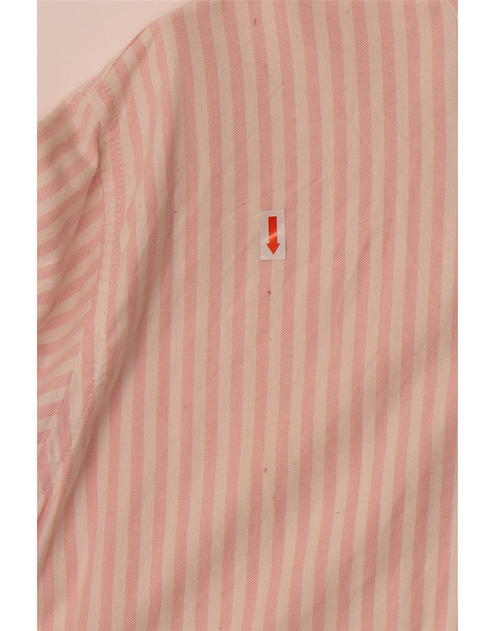 BENETTON Mens Loose Fit Shirt Large Pink Striped