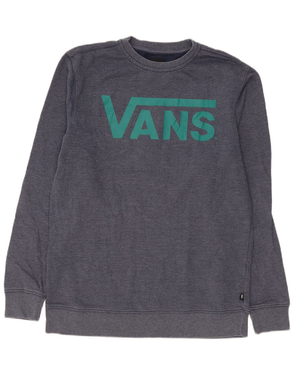 Vans Mens Graphic Sweatshirt Jumper Medium Navy Blue Cotton
