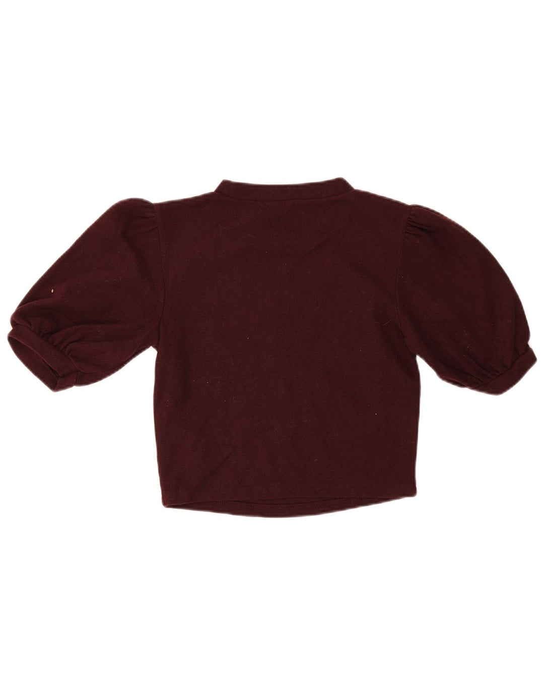 Zara Womens Crop Bluse Top UK 8 Small Burgundy