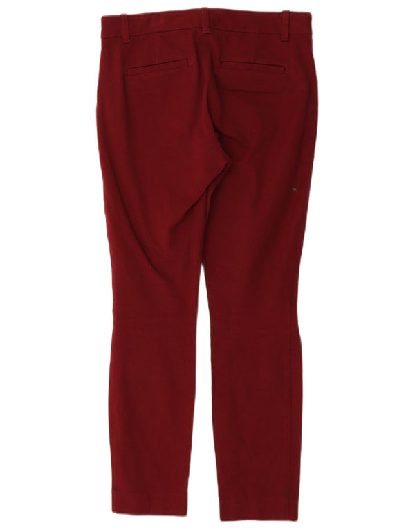 Pantaloni casual skinny alla caviglia da donna Gap US 2 XS W30 L27 Borgogna Cotone