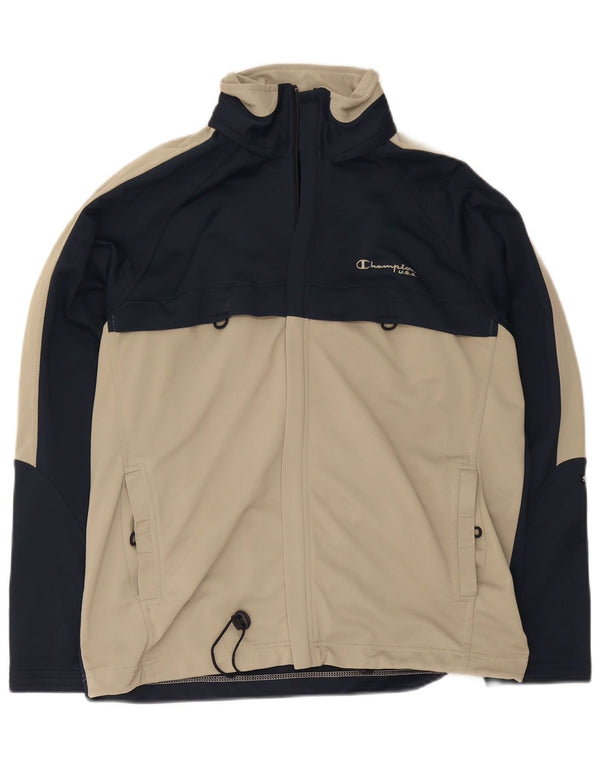 Champion Mens Graphic Tracksuit Top Jacket Medium Navy Blue Colourblock