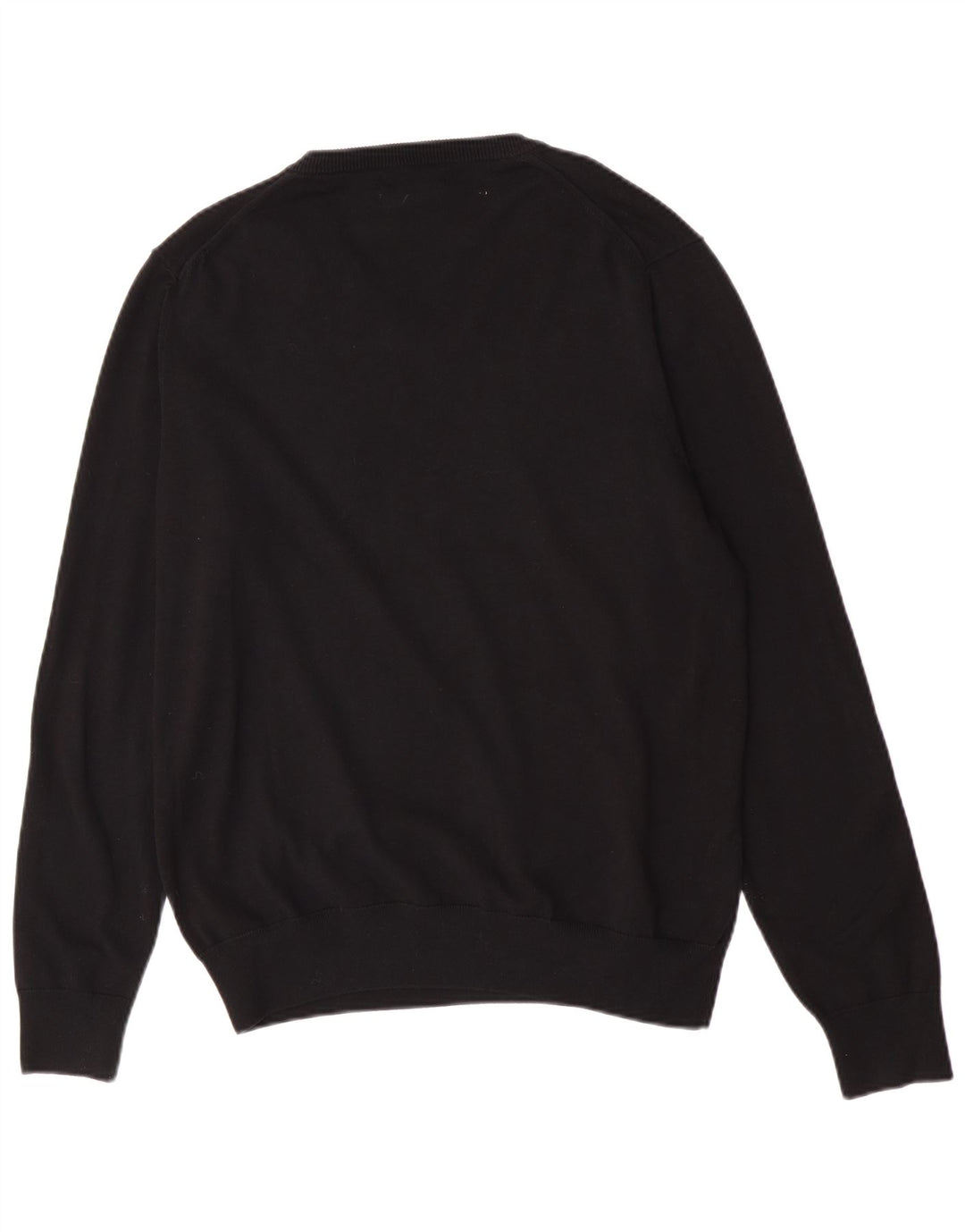 Marks & Spencer Mens V-Neck Jumper Sweater Large Black Cotton