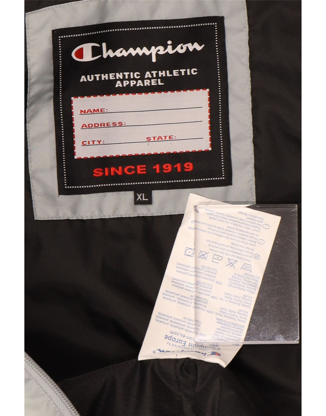 CHAMPION Mens Hooded Padded Jacket UK 42 XL Blue Polyamide