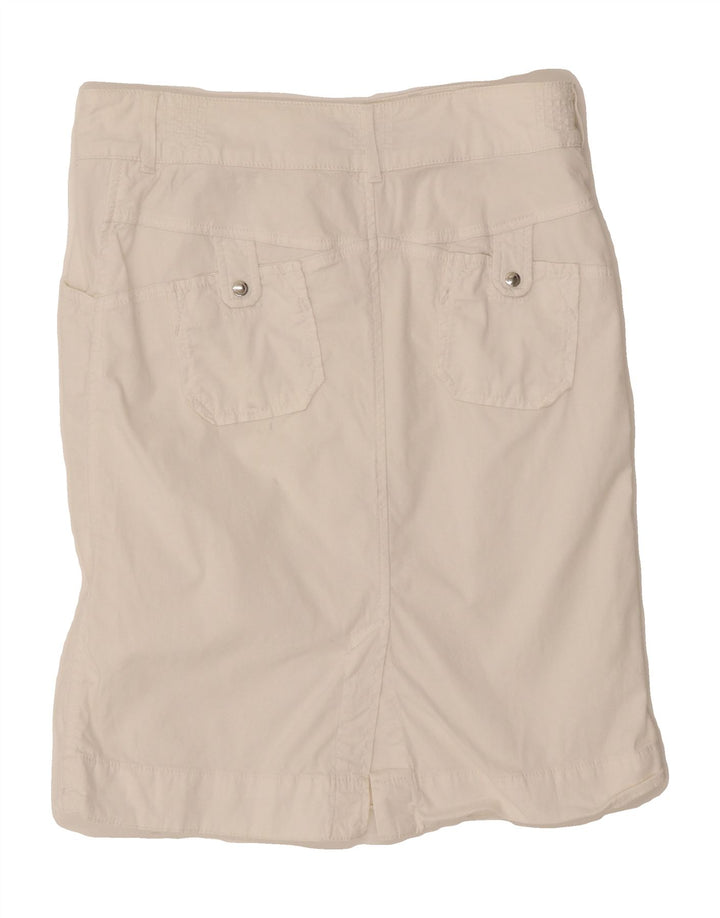 TRUSSARDI Womens Straight Skirt IT 42 Medium W30  White Cotton Vintage Trussardi and Second-Hand Trussardi from Messina Hembry 