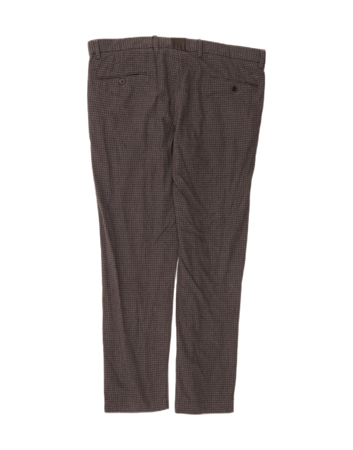 DOCKERS Mens Extra Sim Fit Suit Trousers W36 L32 Grey Check Cotton Vintage Dockers and Second-Hand Dockers from Messina Hembry 