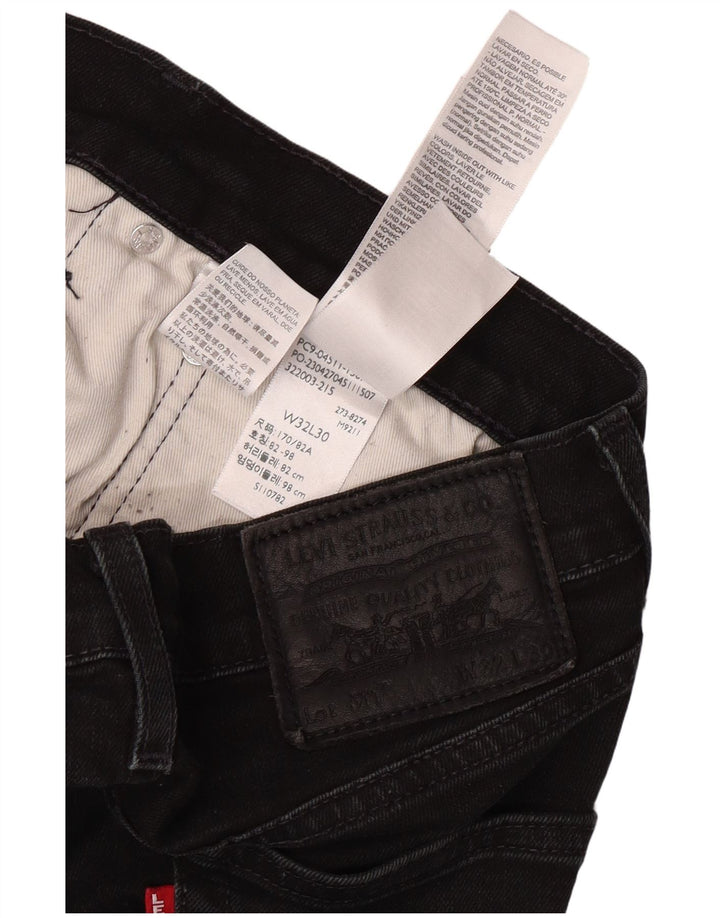 LEVI'S Mens Slim Jeans W32 L30  Black Cotton