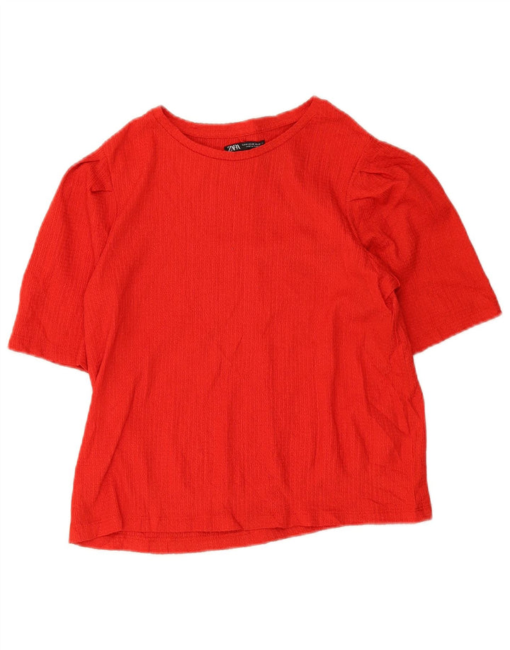 Zara Womens Blouse Top UK 12 Medium Red
