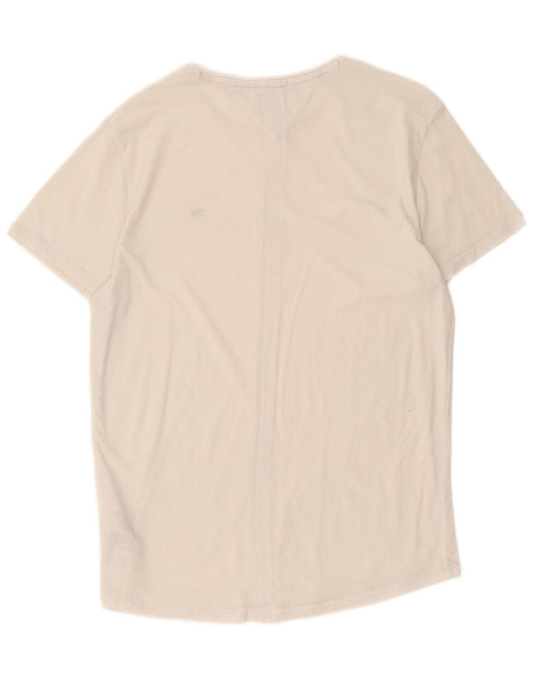 Tommy Hilfiger Mens Slim Fit Camiseta Top Pequeno Algodão Branco