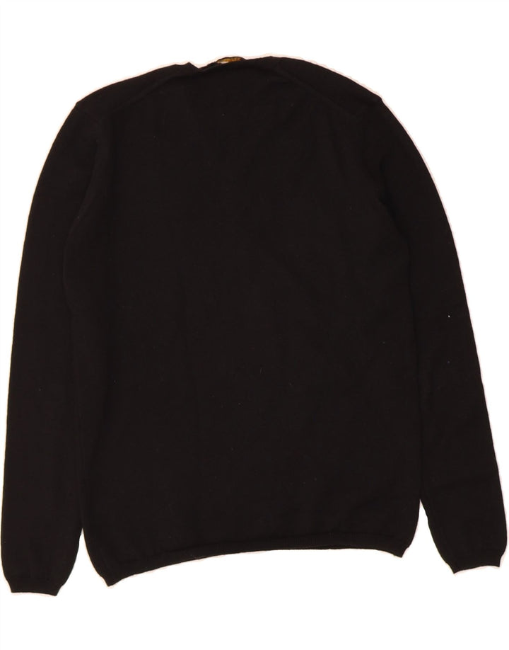 PATRIZIA PEPE Womens V-Neck Jumper Sweater UK 12 Medium Black Wool Vintage Patrizia Pepe and Second-Hand Patrizia Pepe from Messina Hembry 