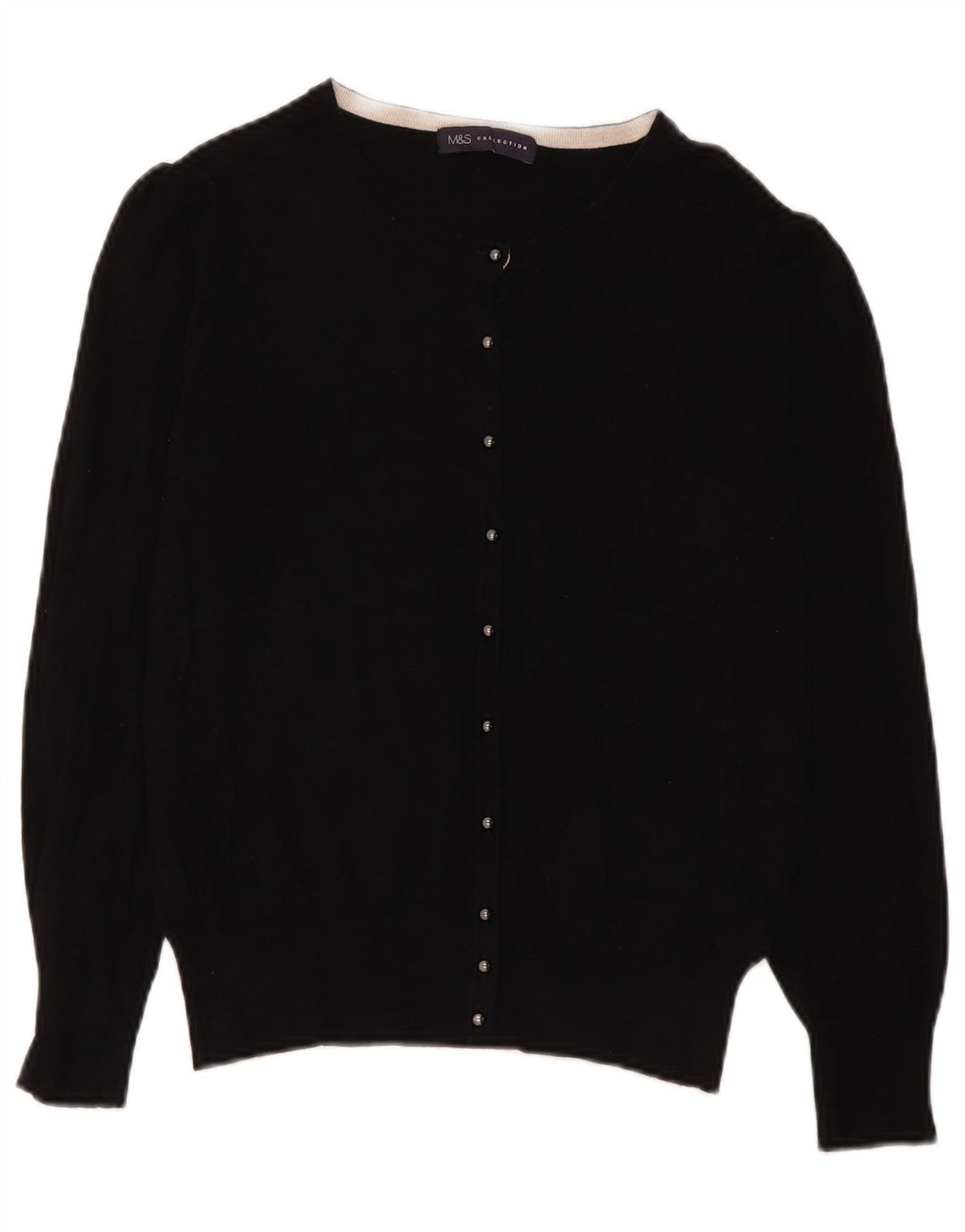 Maglione cardigan da donna Marks & Spencer UK 14 Viscosa nera media