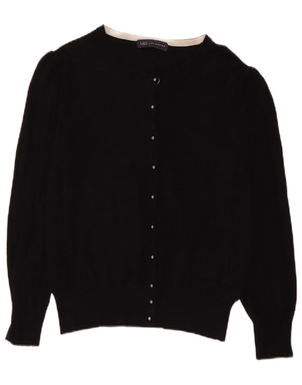 Marks & Spencer Womens Cardigan Sweater UK 14 Medium Black Viscose