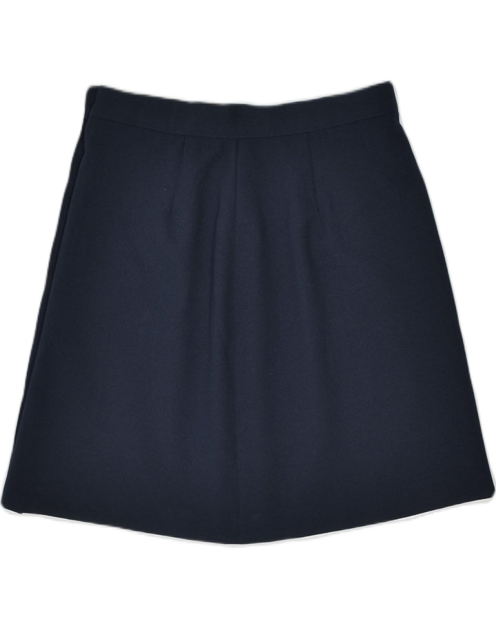 VINTAGE Womens High Waist Pencil Skirt IT 46 Large W28 Navy Blue Polyester | Vintage | Thrift | Second-Hand | Used Clothing | Messina Hembry 