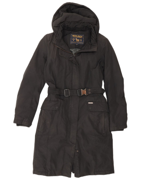 Woolrich Γυναικείο παλτό με κουκούλα UK 6 XS μαύρο βαμβακερό