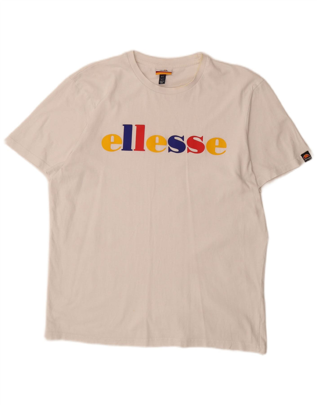 ELLESSE Mens Graphic T-Shirt Top Large White