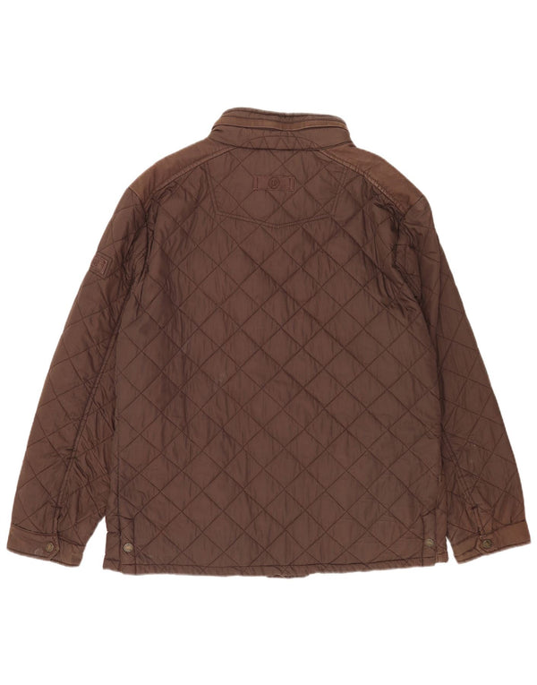 Giacca trapuntata con cappuccio da uomo Fat Face UK 42 XL Cotone marrone
