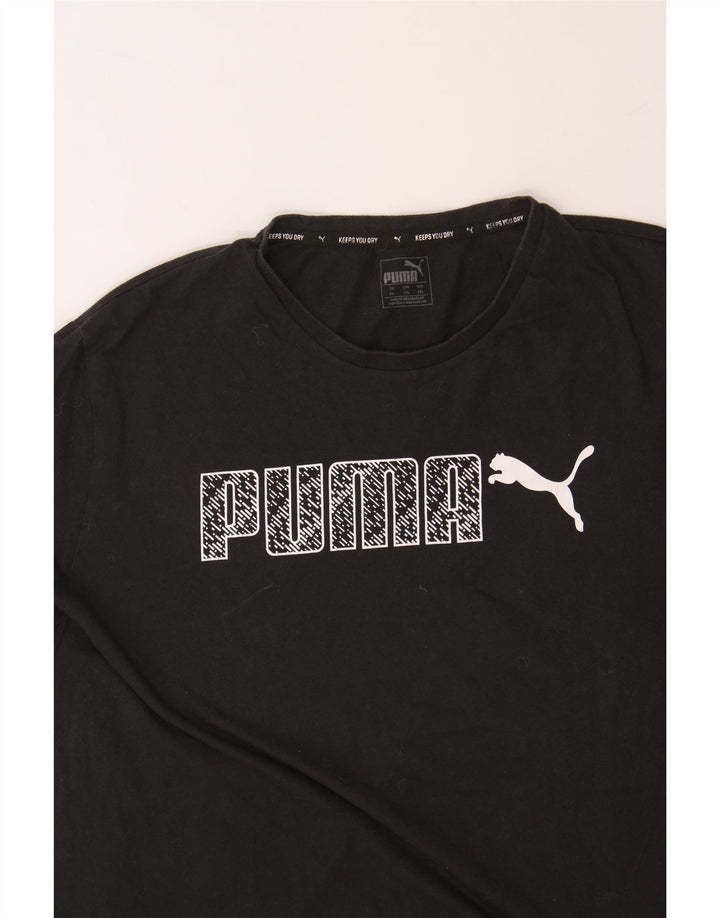 PUMA Mens Graphic T-Shirt Top 2XL Black Vintage Puma and Second-Hand Puma from Messina Hembry 