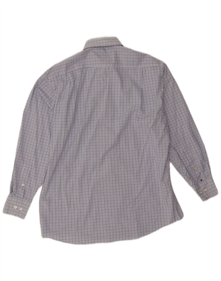 Tommy Hilfiger Mens Regular Fit Shirt Size 15 1/2  Medium Blue Check Cotton