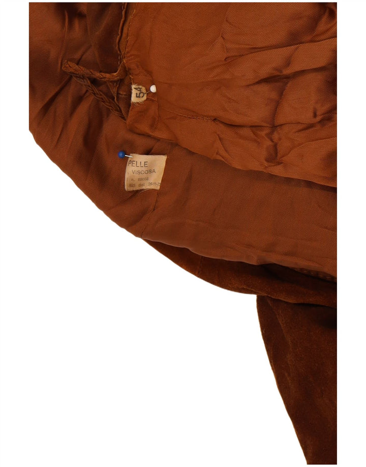 Jaqueta masculina vintage de camurça IT 54 2XL couro marrom