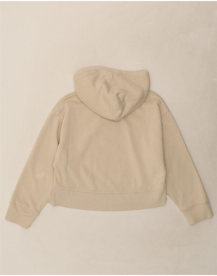 ZARA Womens Crop Hoodie Jumper UK 14 Medium Beige Vintage Zara and Second-Hand Zara from Messina Hembry 