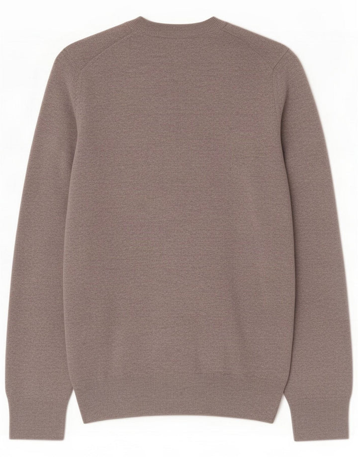 Marks & Spencer Mens V-Neck Jumper Sweater Small Grey Cotton