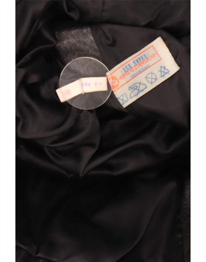 Vintage læderjakke til kvinder UK 10 Small Black